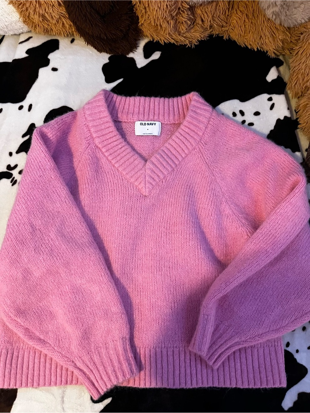 Old Navy Pink V-Neck Pullover Sweater